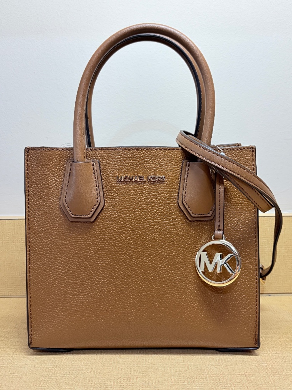 MICHAEL KORS Mercer Medium Satchel Crossbody Bag Luggage - Cosmetic defect